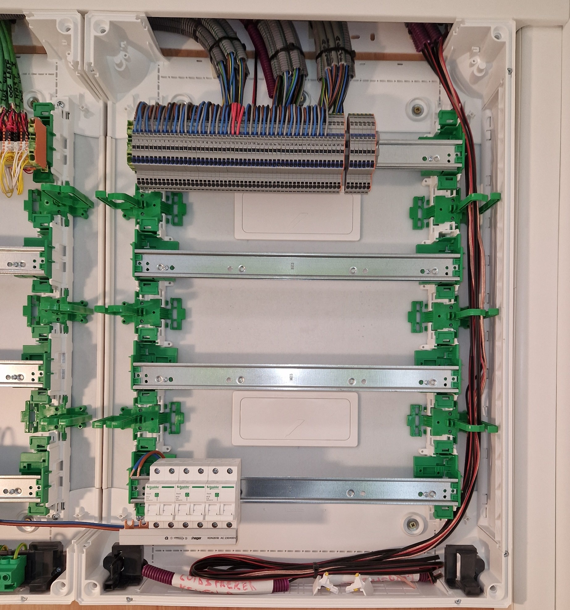 Installatie van een elektrische kast